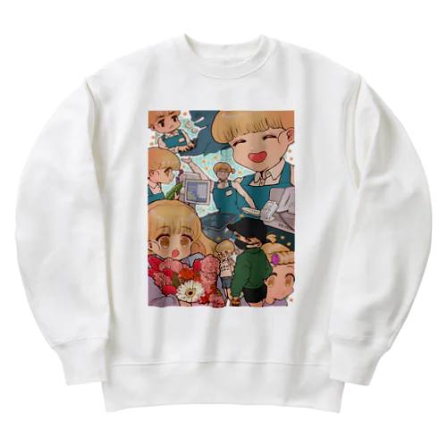 スーパーのレジ係の女の子 Heavyweight Crew Neck Sweatshirt