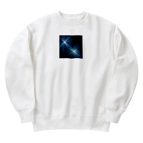 宇宙に輝く青い光 Heavyweight Crew Neck Sweatshirt