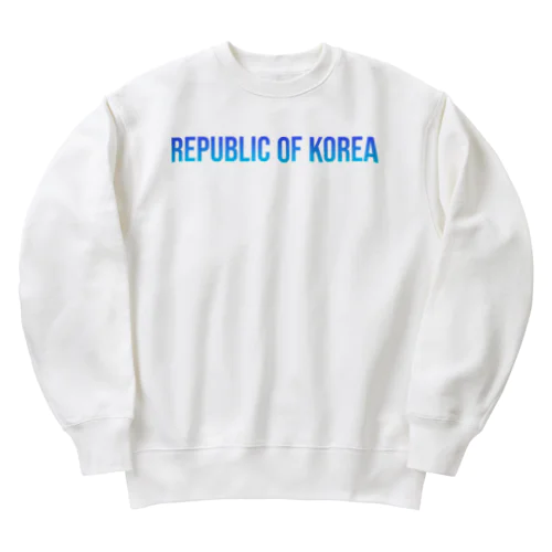 韓国 ロゴブルー Heavyweight Crew Neck Sweatshirt