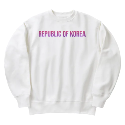 韓国 ロゴピンク Heavyweight Crew Neck Sweatshirt