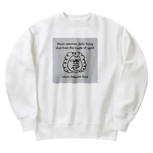 ひとふでバッハ先生ドーン！ Heavyweight Crew Neck Sweatshirt