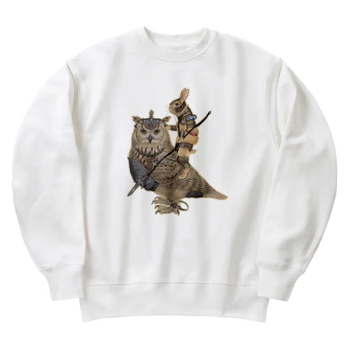 久保俊太郎作品 うさぎ騎兵No.113-うさぎのうみ Heavyweight Crew Neck Sweatshirt