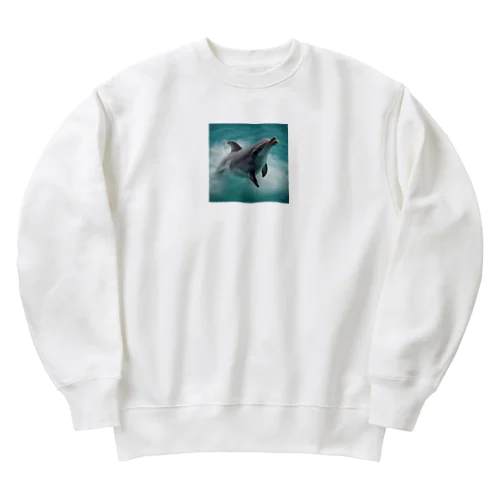 はしゃぐイルカ Heavyweight Crew Neck Sweatshirt