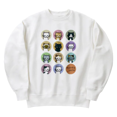 moody_cats color Heavyweight Crew Neck Sweatshirt