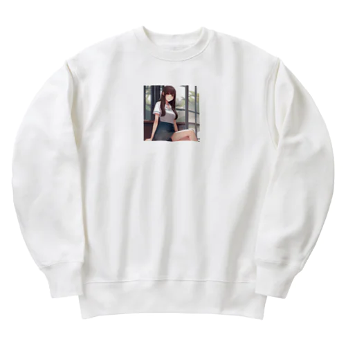 ロングヘアのかわいい女性のグッズ Heavyweight Crew Neck Sweatshirt