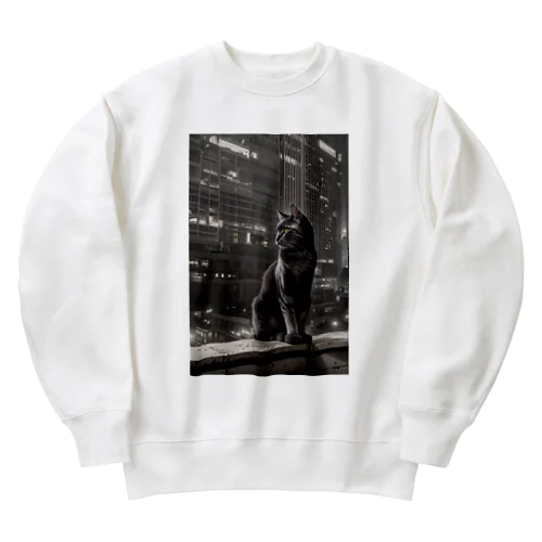 猫と摩天楼 Heavyweight Crew Neck Sweatshirt