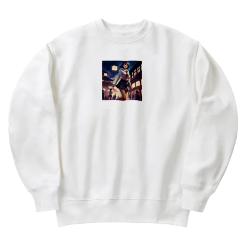 幻想的な美脚女性 Heavyweight Crew Neck Sweatshirt