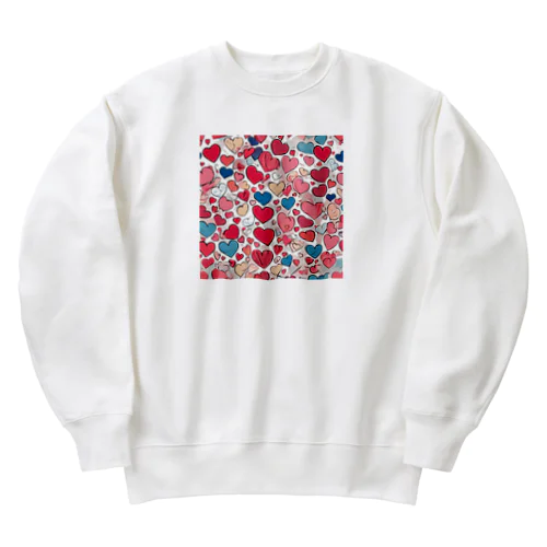 カラフルなハートデザイングッズ！ Heavyweight Crew Neck Sweatshirt