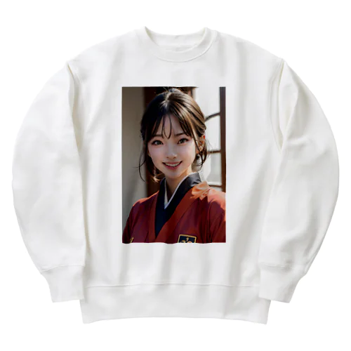 優しく微笑む町娘 Heavyweight Crew Neck Sweatshirt