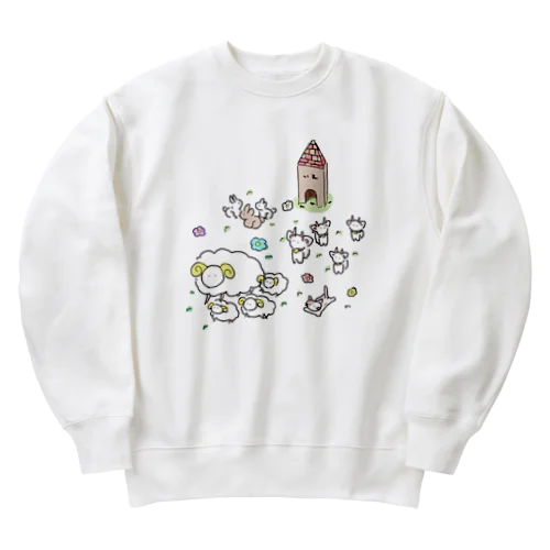 ぼくじょうのどうぶつ Heavyweight Crew Neck Sweatshirt