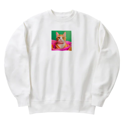 イケイケ猫ちゃん Heavyweight Crew Neck Sweatshirt