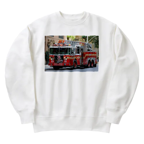 かっこいいはしご車 Heavyweight Crew Neck Sweatshirt