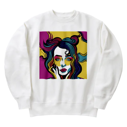 個性で溢れる女の子 Heavyweight Crew Neck Sweatshirt