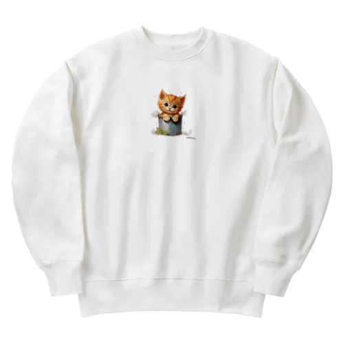 三つ子ネコのアプル Heavyweight Crew Neck Sweatshirt