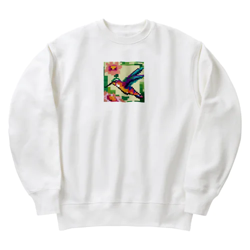 ドット絵ハチドリ Heavyweight Crew Neck Sweatshirt