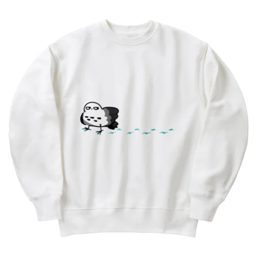 足にペンキついてるフクエナガ Heavyweight Crew Neck Sweatshirt