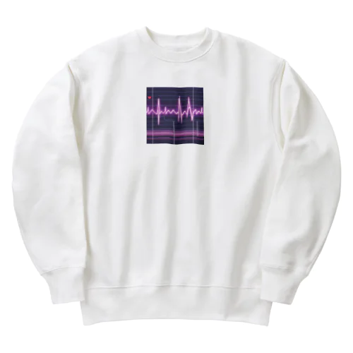 かっこいい心電図波形 Heavyweight Crew Neck Sweatshirt