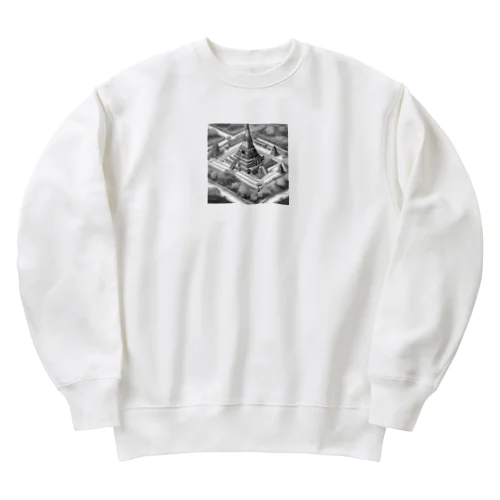 有名な観光スポットイメージ画像：アユタヤ遺跡（タイ） Heavyweight Crew Neck Sweatshirt