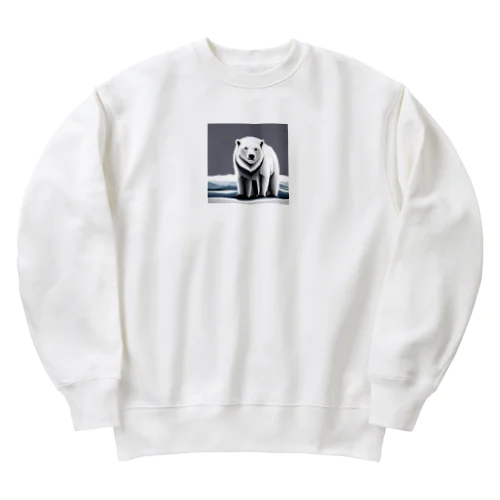 イラスト　しろくま Heavyweight Crew Neck Sweatshirt