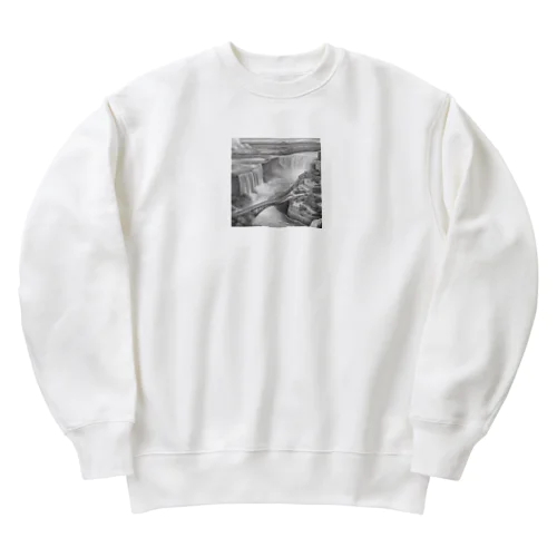 有名な観光スポットイメージ画像：ニアガラの滝（アメリカ、カナダ） Heavyweight Crew Neck Sweatshirt