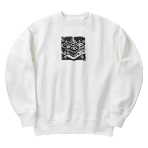 有名な観光スポットイメージ画像：アンコールワット（カンボジア） Heavyweight Crew Neck Sweatshirt