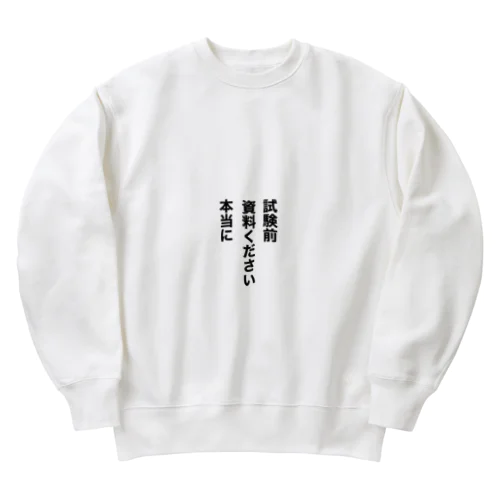 試験前　資料ください　本当に Heavyweight Crew Neck Sweatshirt