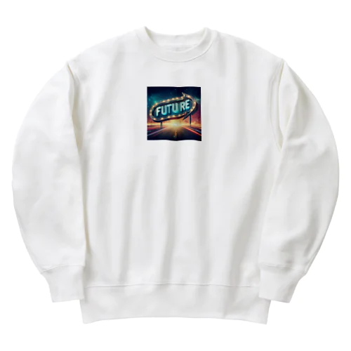 FUTURE　文字入り未来を感じさせるイラスト Heavyweight Crew Neck Sweatshirt