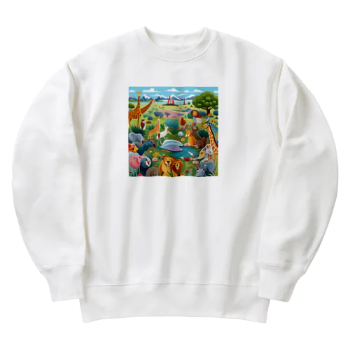 自然の動物園 Heavyweight Crew Neck Sweatshirt