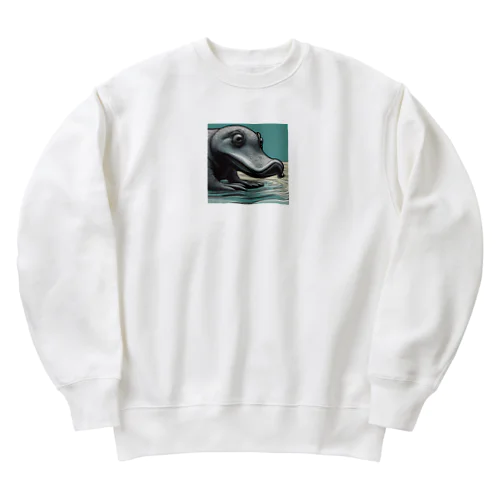 水生成物カモノハシ-モドキ君 Heavyweight Crew Neck Sweatshirt