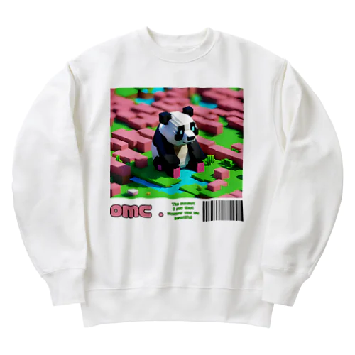 ３Dパンダさん Heavyweight Crew Neck Sweatshirt