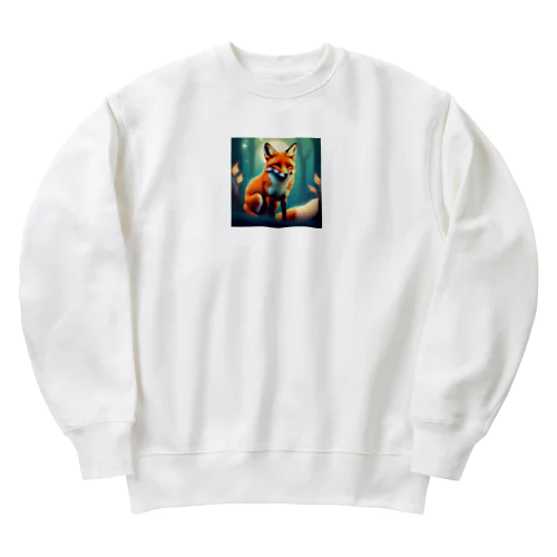 キツネのイラストグッズ Heavyweight Crew Neck Sweatshirt