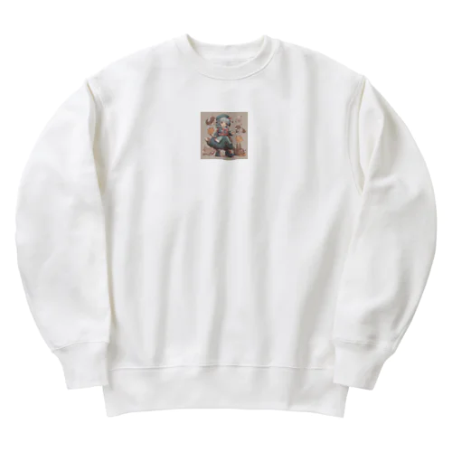 可愛いAIキャラ4 Heavyweight Crew Neck Sweatshirt