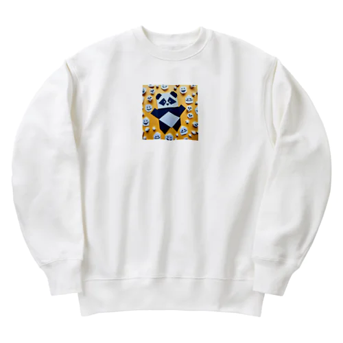 パンダ折り紙風 Heavyweight Crew Neck Sweatshirt