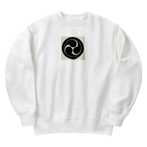 丸に左三つ巴 Heavyweight Crew Neck Sweatshirt