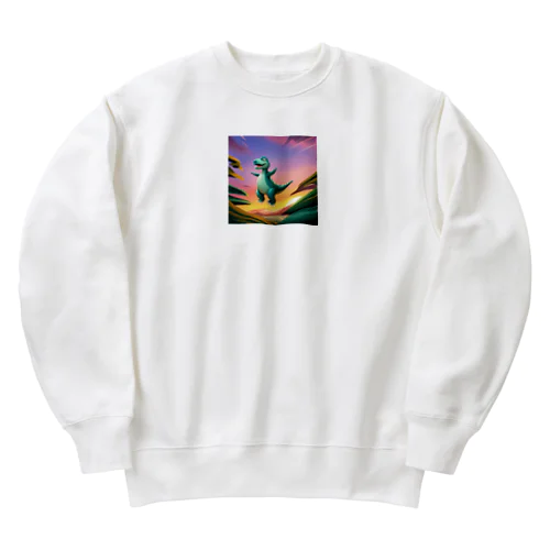 古代の巨大生物たち Heavyweight Crew Neck Sweatshirt