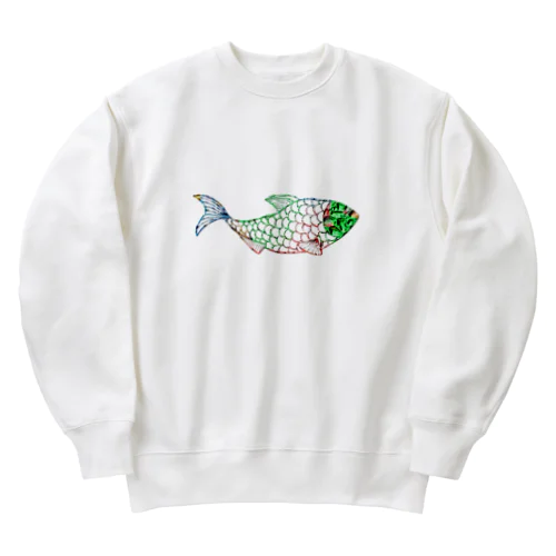 魚　water drop Heavyweight Crew Neck Sweatshirt