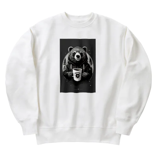 くまのマグカップを持つ熊くん Heavyweight Crew Neck Sweatshirt