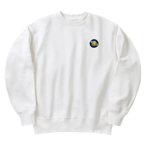 かわいい土星のイラスト Heavyweight Crew Neck Sweatshirt