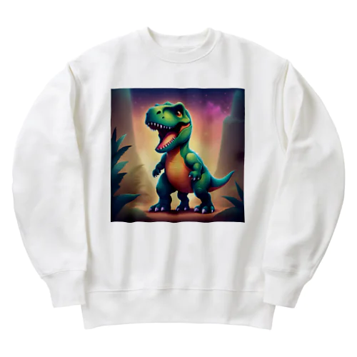 可愛いティラノサウルス Heavyweight Crew Neck Sweatshirt