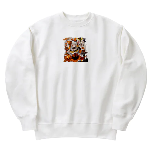 魔法のハロウィン・チワワと魔女の魔術 Heavyweight Crew Neck Sweatshirt