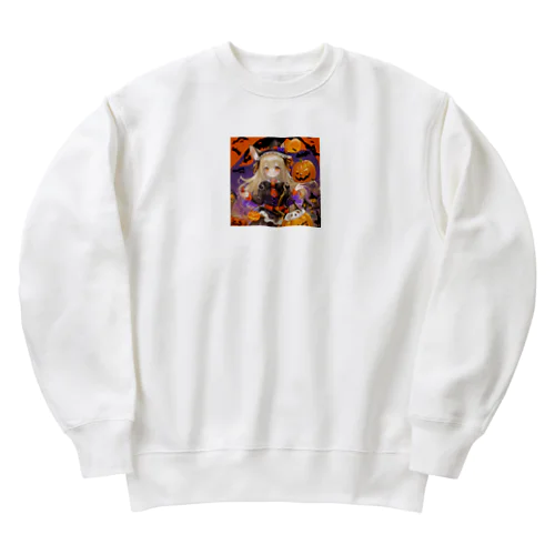 魔女の呪文★チワワのハロウィン変身マジック Heavyweight Crew Neck Sweatshirt