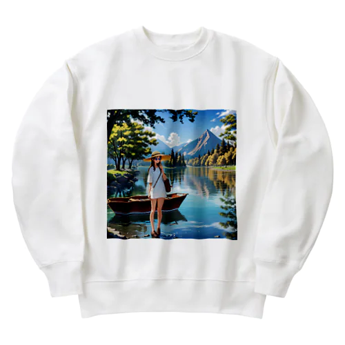 湖と少女 Heavyweight Crew Neck Sweatshirt