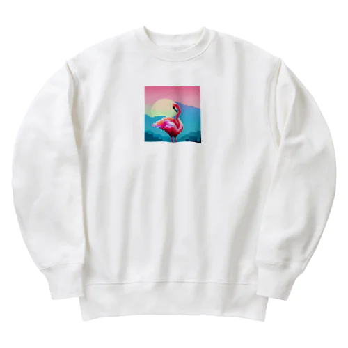 夕暮れに舞うピンクの優雅 Heavyweight Crew Neck Sweatshirt