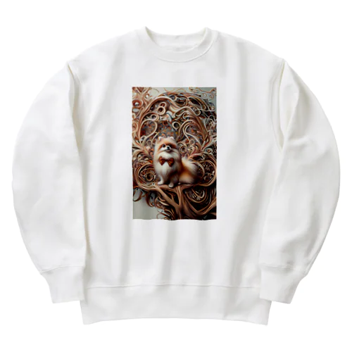 凛々しいポメラニアン Heavyweight Crew Neck Sweatshirt