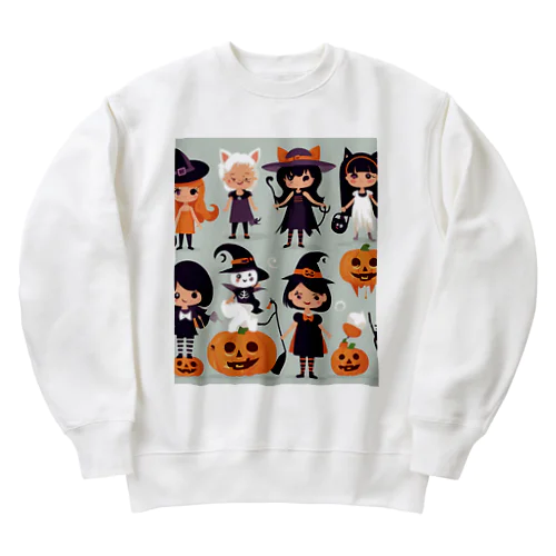 かわいいたくさんのハローウィーンキャラクター③ Heavyweight Crew Neck Sweatshirt