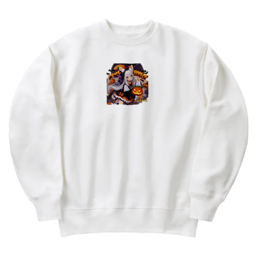 チワワが魔女に変身するハロウィンの秘密 Heavyweight Crew Neck Sweatshirt