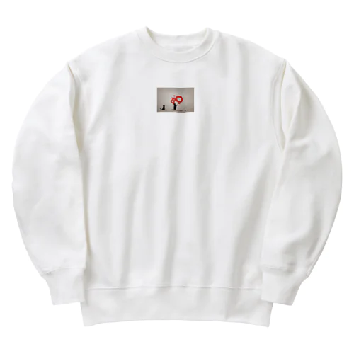 バンクシー風　猫のらくがき Heavyweight Crew Neck Sweatshirt