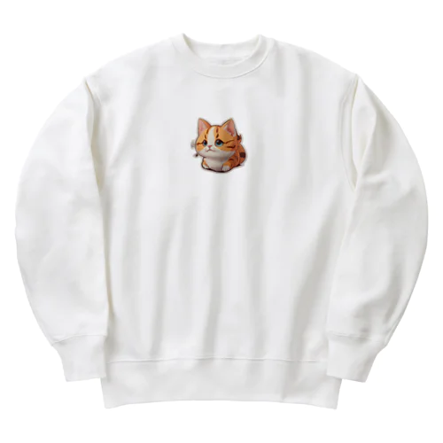 まん丸猫ちゃん Heavyweight Crew Neck Sweatshirt