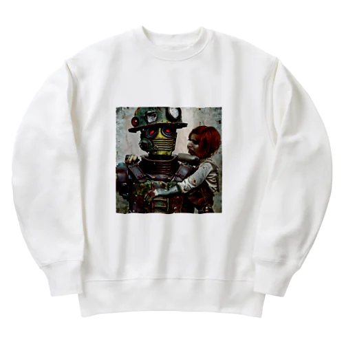 ロボットと少女 Heavyweight Crew Neck Sweatshirt