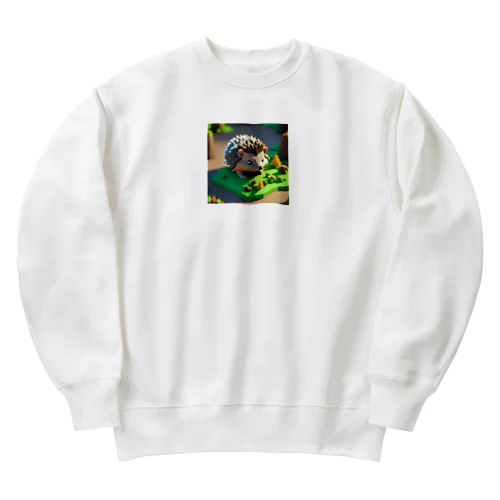 マイクラ的なハリネズミ Heavyweight Crew Neck Sweatshirt